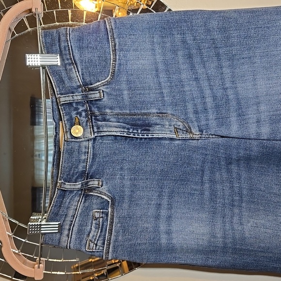 Frame Le Palazzo Ankle Super Strech Wide-Leg Raw Hem Cotton Denim Jeans - Picture 5 of 14